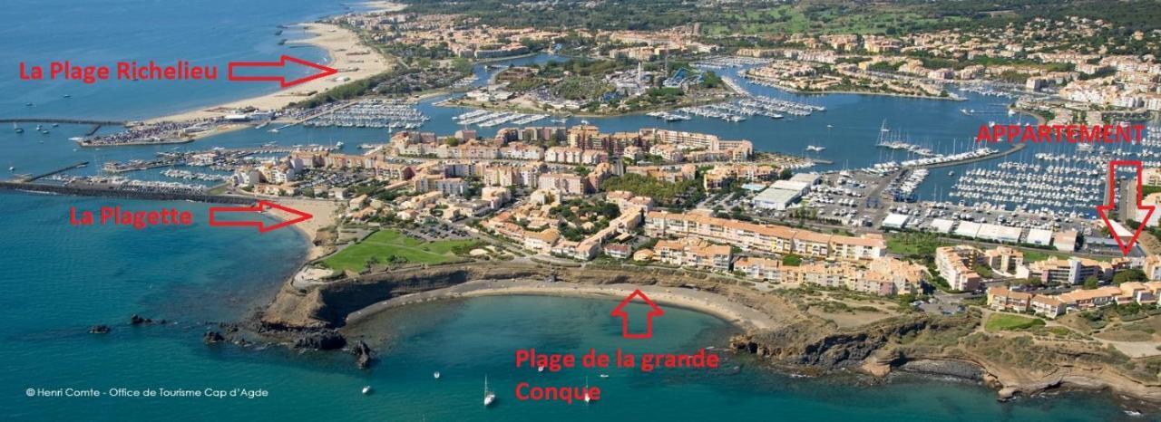 Cap D'Agde 300M Plage Du Mole,Vue Port,Parking,Lave Linge,Piscine Apartment ภายนอก รูปภาพ